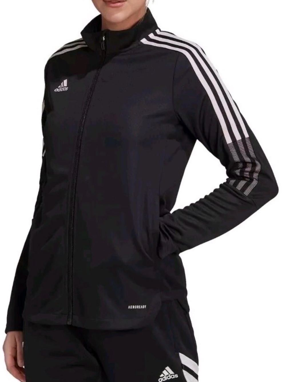 adidas Black Track Jacket with Pink Accents and black joggers set🫶